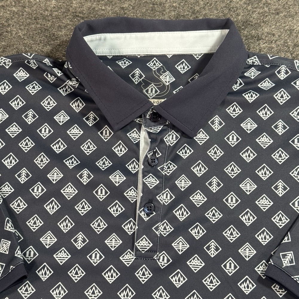 Swannies Golf Polo Shirt Mens Large Geometric Print Short Sleeve Performance - Picture 4 of 10